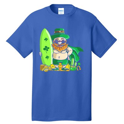 Leprechaun Surfing Hawaiian Summer St Patty's Day Cool Gift Tall T-Shirt