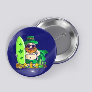 Leprechaun Surfing Hawaiian Summer St Patty's Day Cool Gift Button