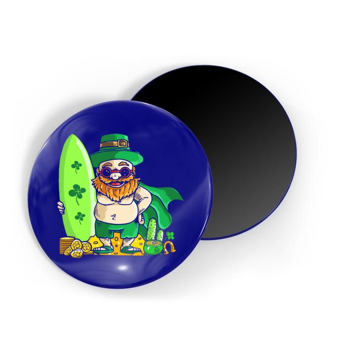 Leprechaun Surfing Hawaiian Summer St Patty's Day Cool Gift Magnet