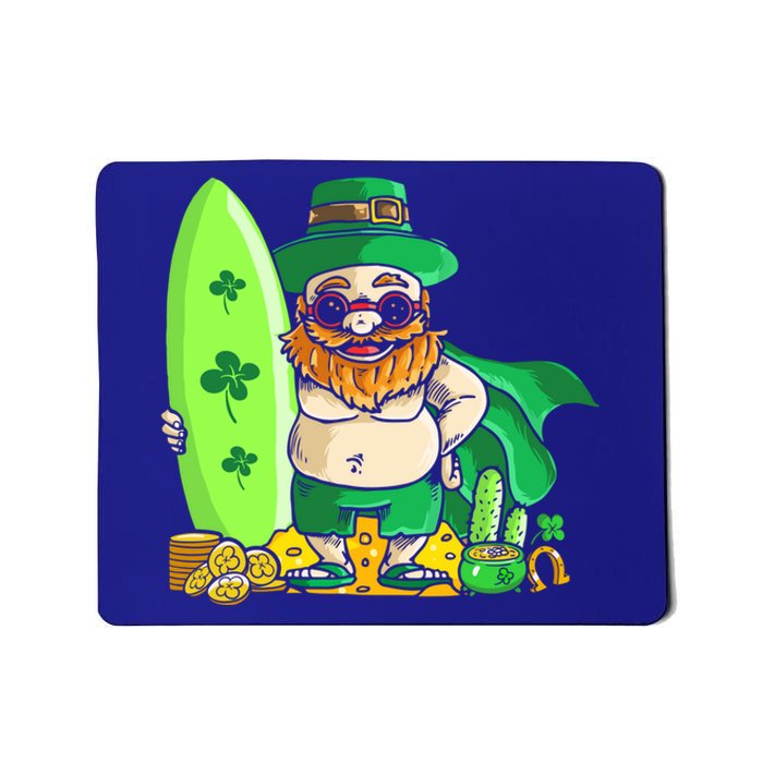 Leprechaun Surfing Hawaiian Summer St Patty's Day Cool Gift Mousepad