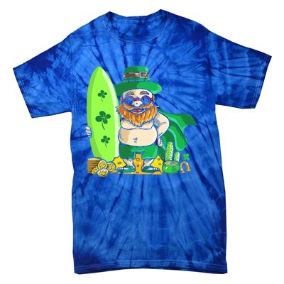 Leprechaun Surfing Hawaiian Summer St Patty's Day Cool Gift Tie-Dye T-Shirt