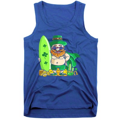 Leprechaun Surfing Hawaiian Summer St Patty's Day Cool Gift Tank Top