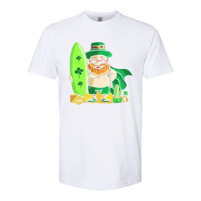 Leprechaun Surfing Hawaiian Summer St Patty's Day Cool Gift Softstyle® CVC T-Shirt