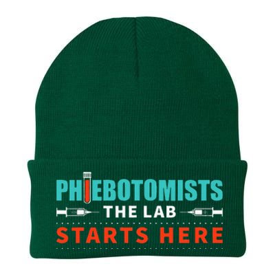 Lab Starts Here Phlebotomist Apparel Phlebotomy Novelty Knit Cap Winter Beanie