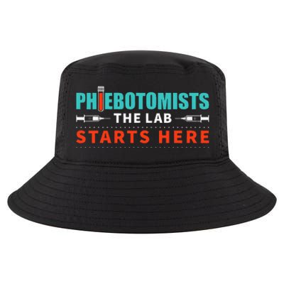 Lab Starts Here Phlebotomist Apparel Phlebotomy Novelty Cool Comfort Performance Bucket Hat