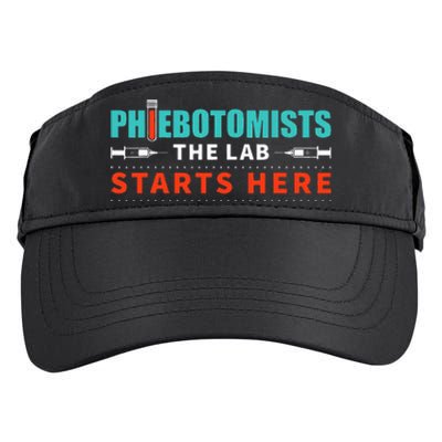 Lab Starts Here Phlebotomist Apparel Phlebotomy Novelty Adult Drive Performance Visor