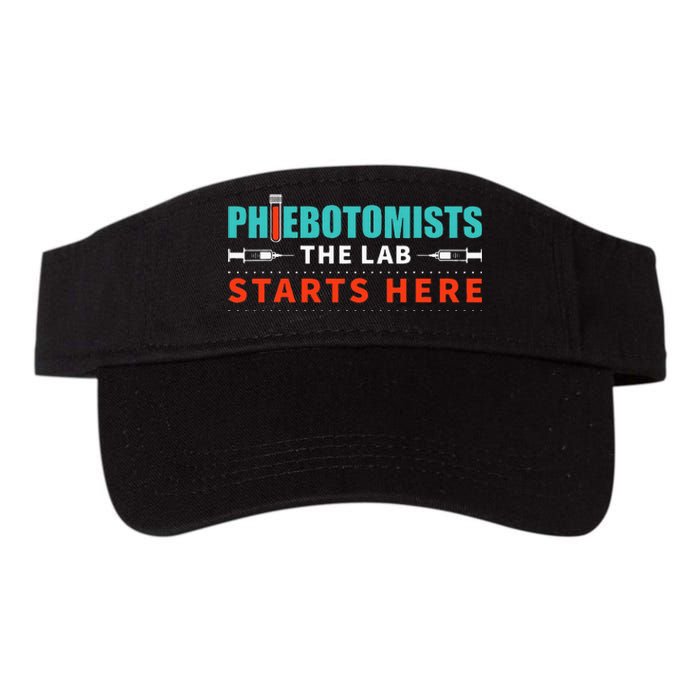 Lab Starts Here Phlebotomist Apparel Phlebotomy Novelty Valucap Bio-Washed Visor