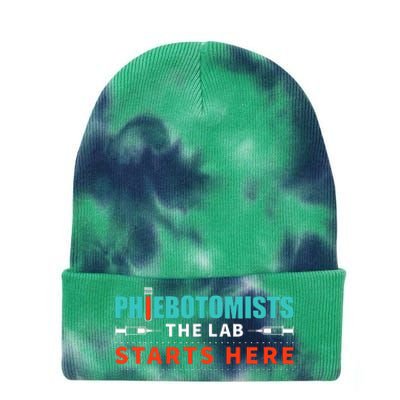 Lab Starts Here Phlebotomist Apparel Phlebotomy Novelty Tie Dye 12in Knit Beanie