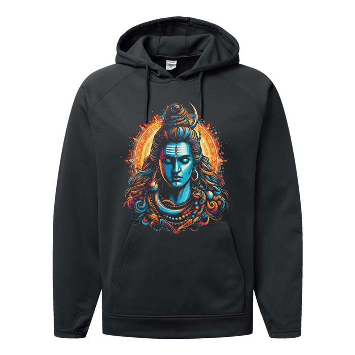 Lord Shiva Hindu God Mahadeva Trident Hinduism Devotee Performance Fleece Hoodie