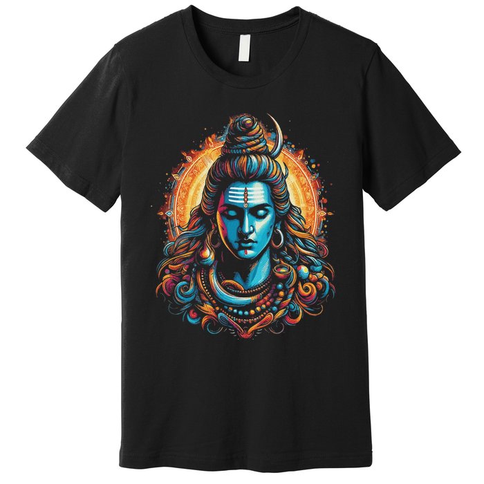 Lord Shiva Hindu God Mahadeva Trident Hinduism Devotee Premium T-Shirt