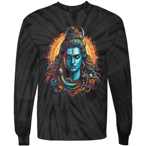 Lord Shiva Hindu God Mahadeva Trident Hinduism Devotee Tie-Dye Long Sleeve Shirt