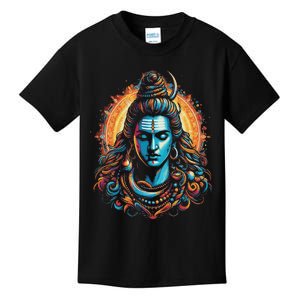 Lord Shiva Hindu God Mahadeva Trident Hinduism Devotee Kids T-Shirt