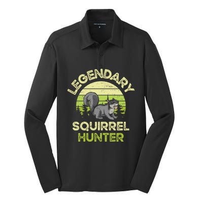 Legendary Squirrel Hunter Gift Silk Touch Performance Long Sleeve Polo