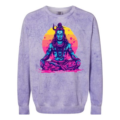 Lord Shiva Hindu God Worshipping Great Gift Colorblast Crewneck Sweatshirt