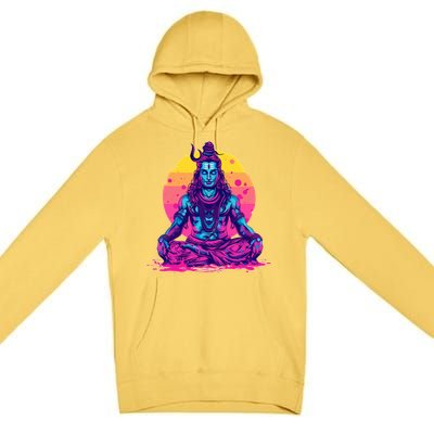 Lord Shiva Hindu God Worshipping Great Gift Premium Pullover Hoodie