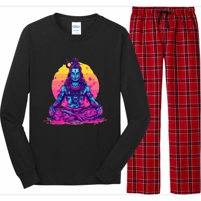 Lord Shiva Hindu God Worshipping Great Gift Long Sleeve Pajama Set