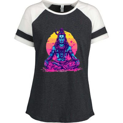 Lord Shiva Hindu God Worshipping Great Gift Enza Ladies Jersey Colorblock Tee