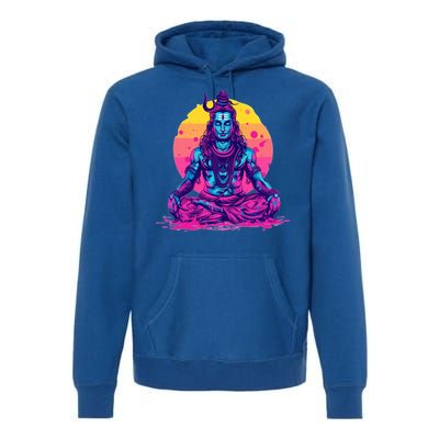 Lord Shiva Hindu God Worshipping Great Gift Premium Hoodie