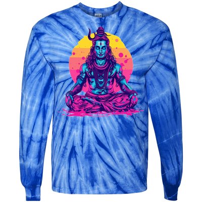 Lord Shiva Hindu God Worshipping Great Gift Tie-Dye Long Sleeve Shirt