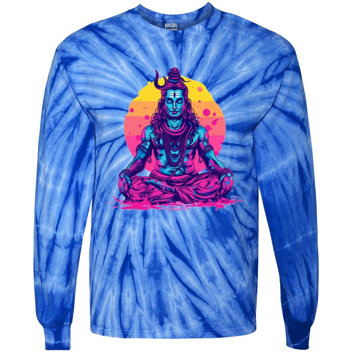 Lord Shiva Hindu God Worshipping Great Gift Tie-Dye Long Sleeve Shirt