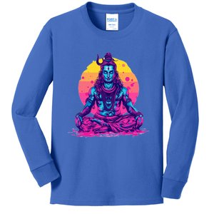 Lord Shiva Hindu God Worshipping Great Gift Kids Long Sleeve Shirt