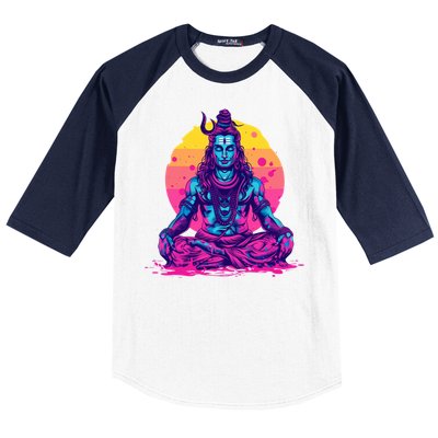 Lord Shiva Hindu God Worshipping Great Gift Baseball Sleeve Shirt