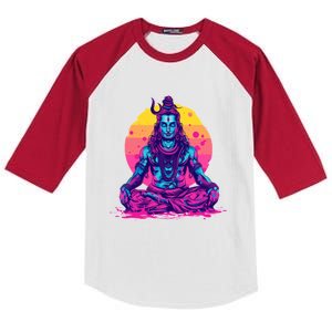 Lord Shiva Hindu God Worshipping Great Gift Kids Colorblock Raglan Jersey