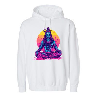 Lord Shiva Hindu God Worshipping Great Gift Garment-Dyed Fleece Hoodie