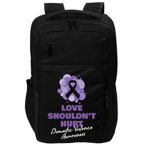 Love Shouldnt Hurt Gift Domestic Violence Awareness Gift Ribbon Funny Gift Impact Tech Backpack