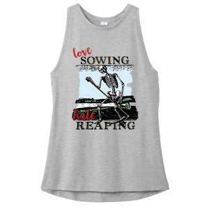 Love Sowing Hate Reaping Skeleton Ladies PosiCharge Tri-Blend Wicking Tank