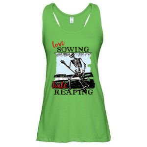 Love Sowing Hate Reaping Skeleton Ladies Essential Flowy Tank