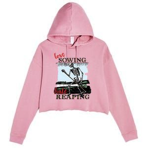 Love Sowing Hate Reaping Skeleton Crop Fleece Hoodie