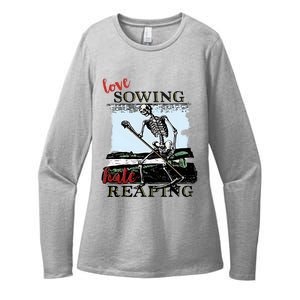 Love Sowing Hate Reaping Skeleton Womens CVC Long Sleeve Shirt