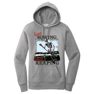 Love Sowing Hate Reaping Skeleton Women's Pullover Hoodie