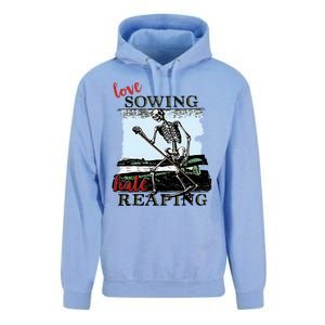 Love Sowing Hate Reaping Skeleton Unisex Surf Hoodie