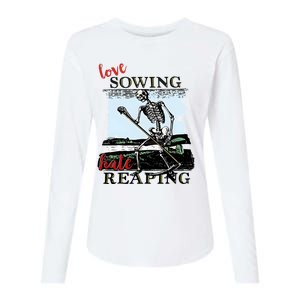 Love Sowing Hate Reaping Skeleton Womens Cotton Relaxed Long Sleeve T-Shirt