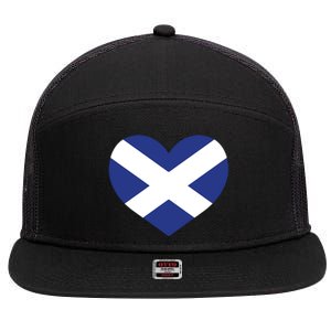 Ladies Scotland Heart Flag Scotland 7 Panel Mesh Trucker Snapback Hat