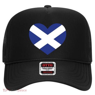 Ladies Scotland Heart Flag Scotland High Crown Mesh Back Trucker Hat