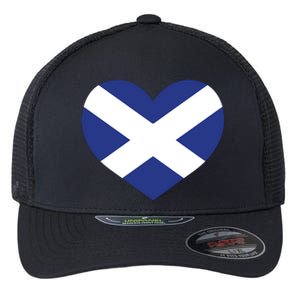 Ladies Scotland Heart Flag Scotland Flexfit Unipanel Trucker Cap