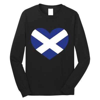 Ladies Scotland Heart Flag Scotland Long Sleeve Shirt
