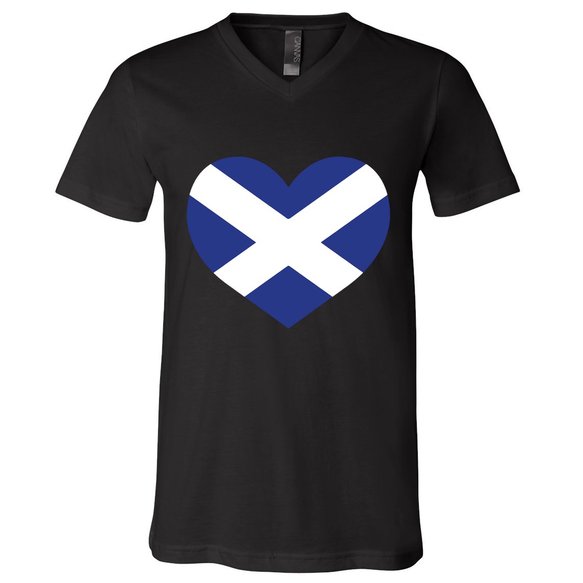 Ladies Scotland Heart Flag Scotland V-Neck T-Shirt