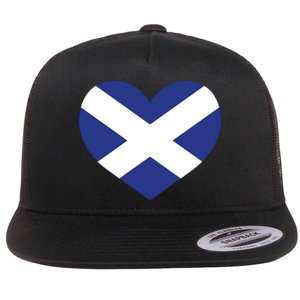 Ladies Scotland Heart Flag Scotland Flat Bill Trucker Hat