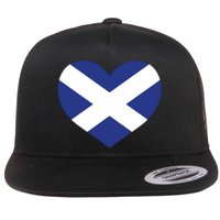 Ladies Scotland Heart Flag Scotland Flat Bill Trucker Hat