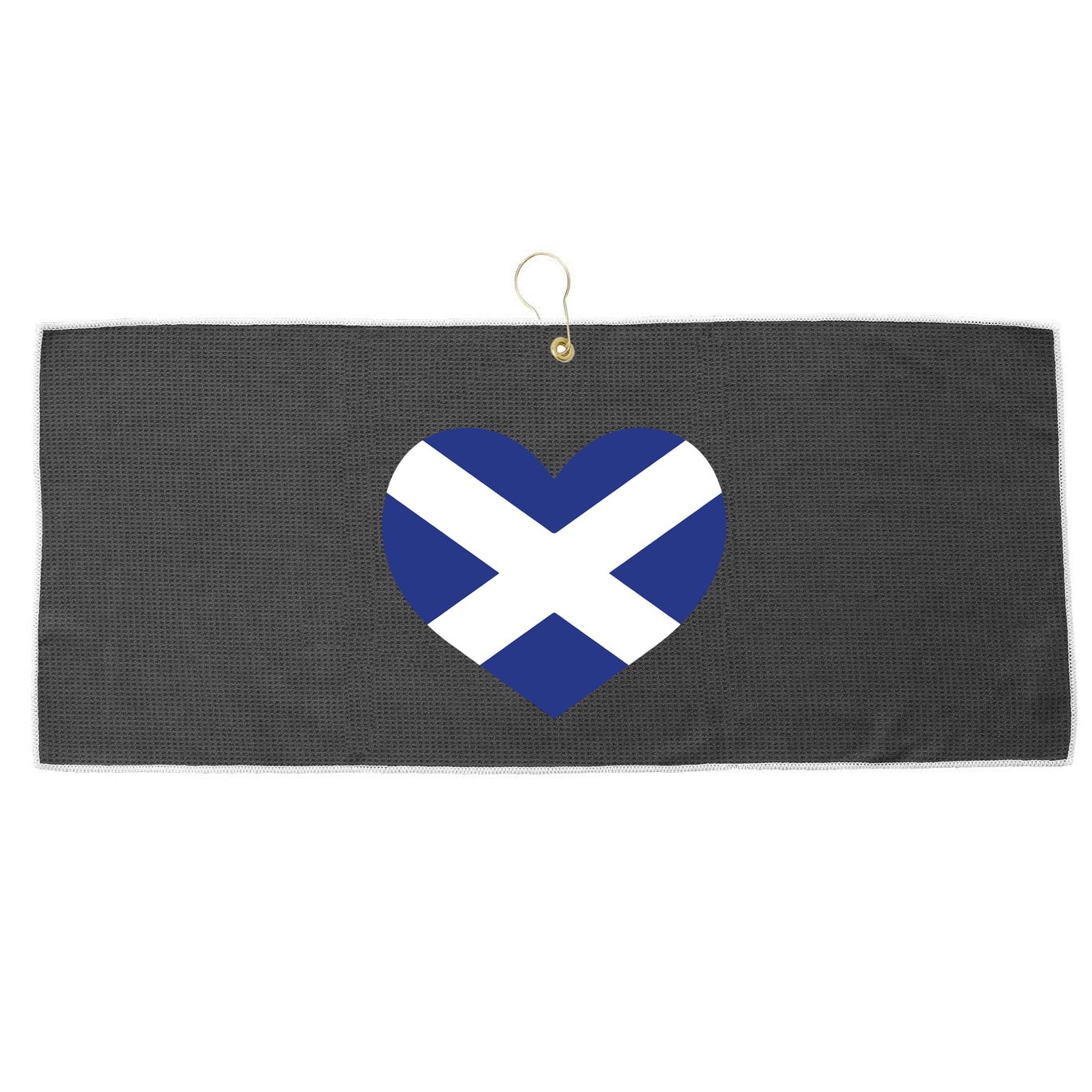 Ladies Scotland Heart Flag Scotland Large Microfiber Waffle Golf Towel