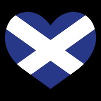 Ladies Scotland Heart Flag Scotland Pom Pom 12in Knit Beanie