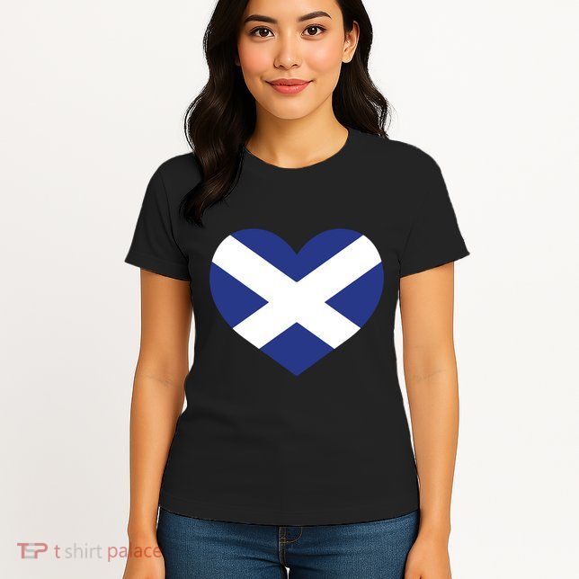 Ladies Scotland Heart Flag Scotland Womens T-Shirt
