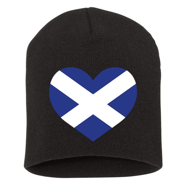 Ladies Scotland Heart Flag Scotland Short Acrylic Beanie