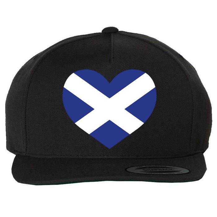 Ladies Scotland Heart Flag Scotland Wool Snapback Cap