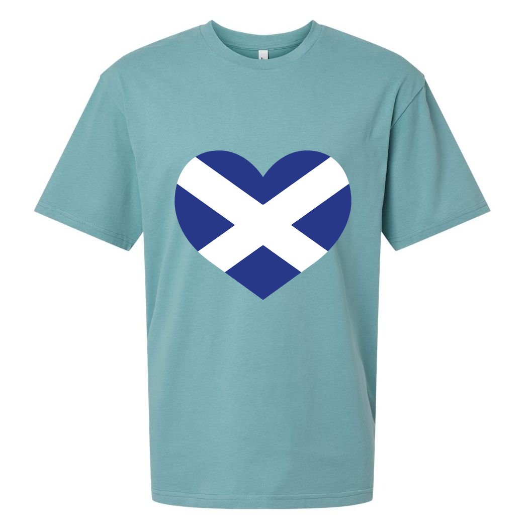Ladies Scotland Heart Flag Scotland Sueded Cloud Jersey T-Shirt