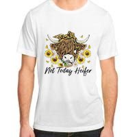 Leopard Sunflower Highland Cow Not Today Heifer Western Adult ChromaSoft Performance T-Shirt